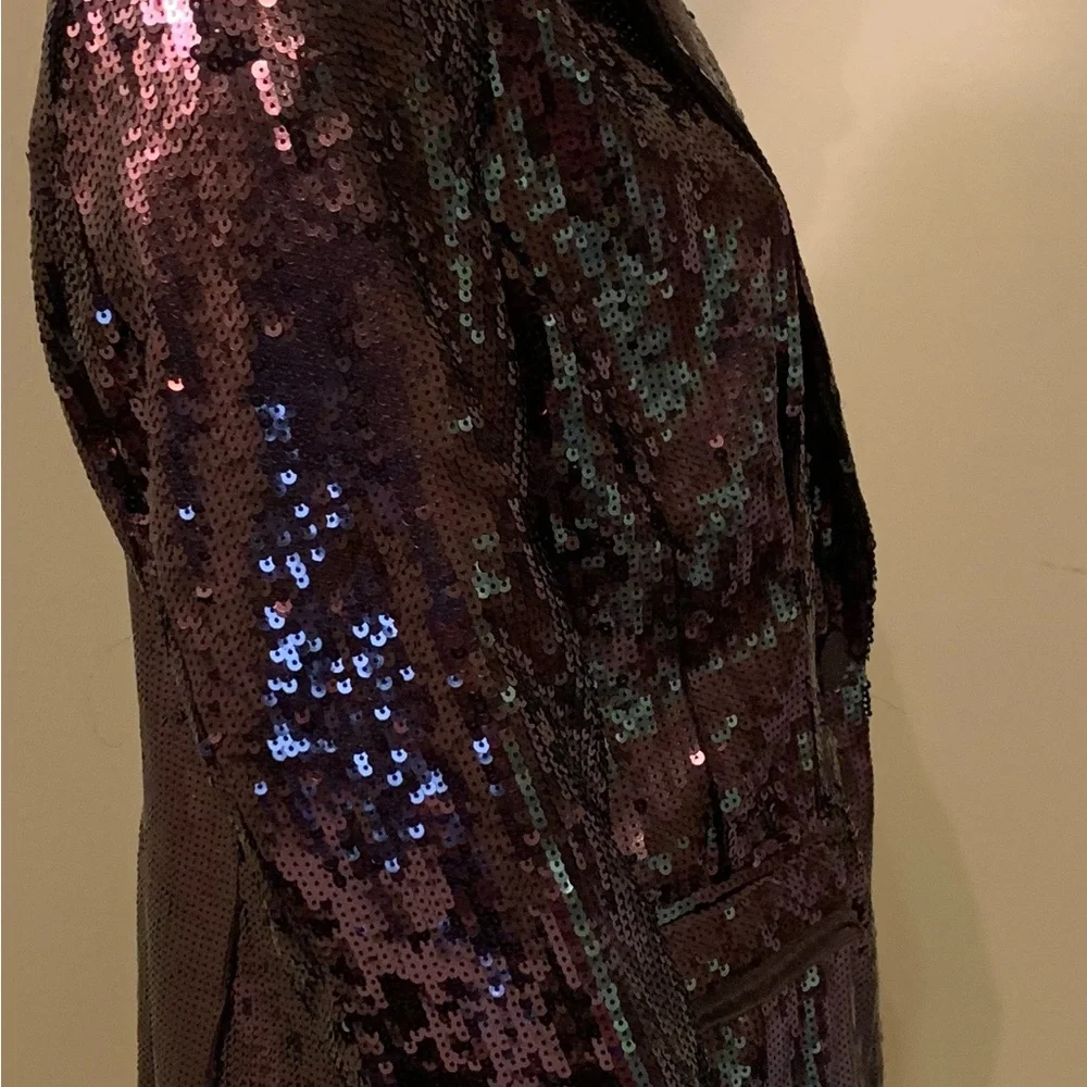 Chicos Shining Tuxe Sheron Jacket Timberglass. Sequins - Picture 7 of 15